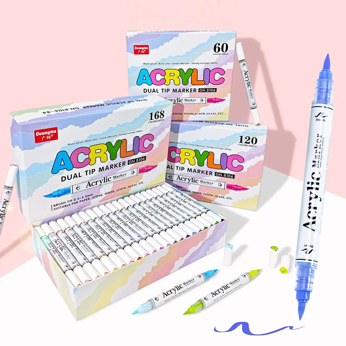 30/60/84 Color Double Headed Marker Pen, 1 Box Waterproof Graffiti Painting Pen, Suitable for DIY Projects and Art Enthusiasts