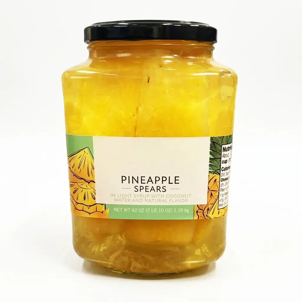Viral Pineapple Spears in Light Syrup with Coconut Water 42oz Canned Tropical Snack