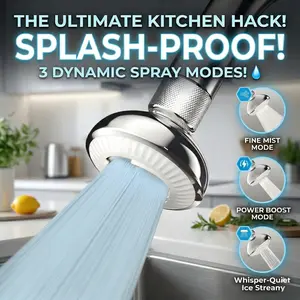 Faucet Attachment for Kitchen Sink, 360° Rotating Faucet Extender with 3 Spray Modes, Splash Proof Swivel Faucet Aerator, High Pressure Water Saving Faucet Sprayer