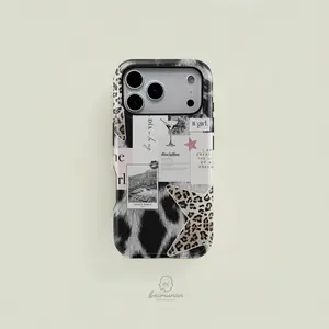 Leopard Print Inspirational Quote Phone Case, Durable Shockproof Fashion Cover for iPhone 11-17 Pro Max, Samsung Galaxy S25-S23 Ultra