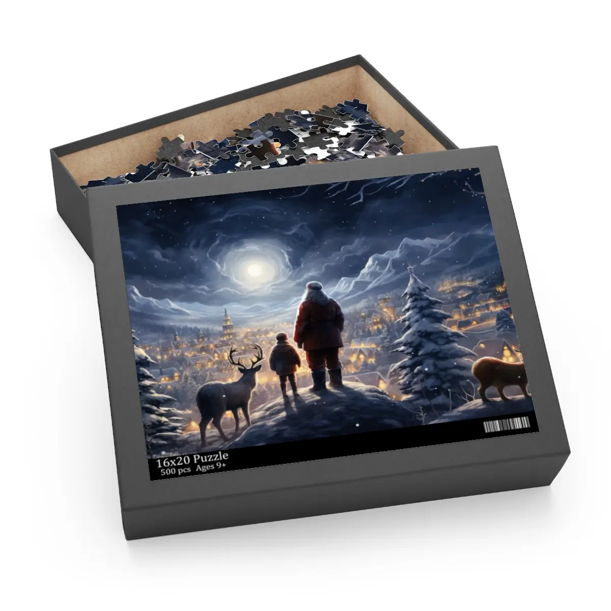 Christmas Santa and Reindeer Puzzle (120, 252, 500-Piece) Family Fun, Christmas Games