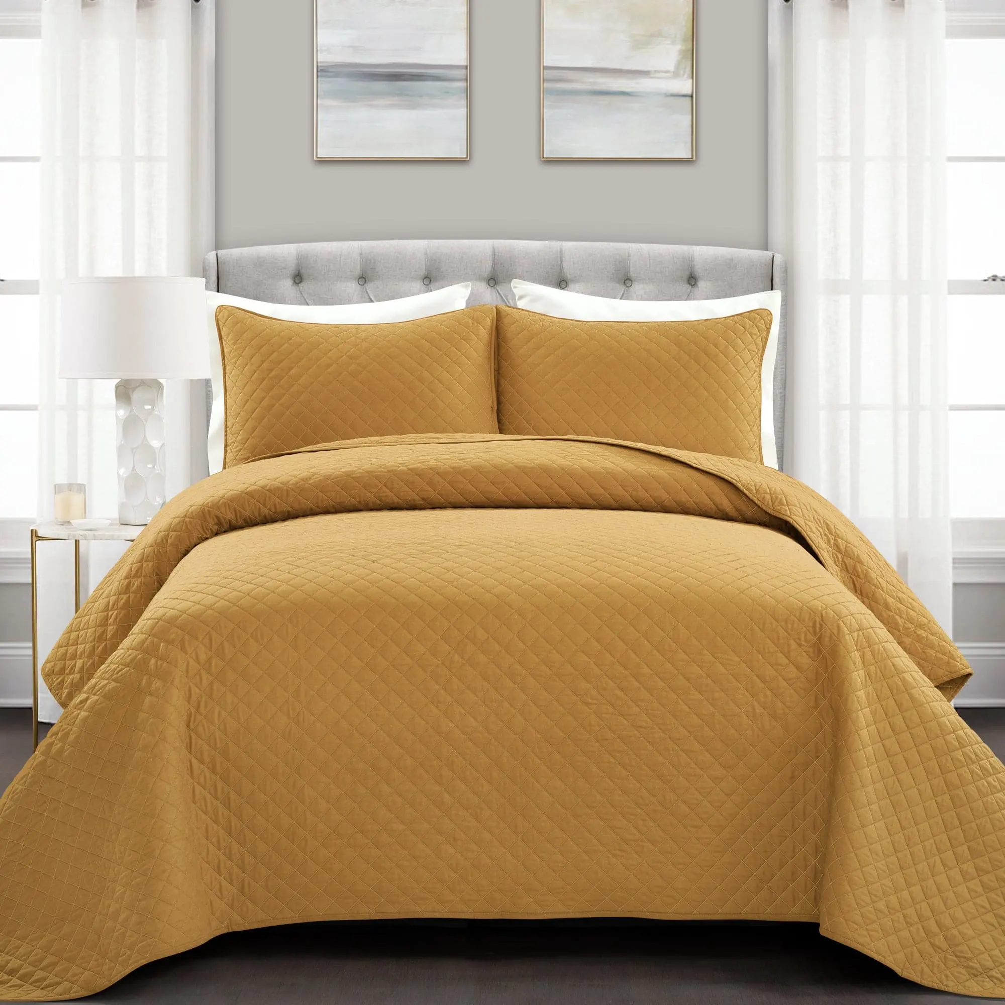 Lush Decor Ava Diamond Oversized Cotton Quilt Set - Soft, Cozy Decorative Bedding Bedspread, Decorative Bedding Set, Quilt Set Bedspread Lush Decor Ava Diamond Oversized Cotton Quilt Set - Soft, Cozy Decorative Bedding Bedspread, Decorative Bedding Set, Quilt Set Bedspread