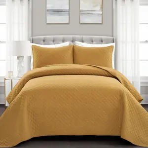 Lush Decor Ava Diamond Oversized Cotton Quilt Set - Soft and Cozy