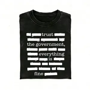 Everything Is Fine Trust Your Government Redacted Meme T-Shirt, Funny Political Graphic Tee, Conspiracy Theory Shirt, Truth Seekers A304