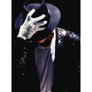 Impersonator Michael Joseph Jackson Costumes Jacket Sequies Black Shining Jacket