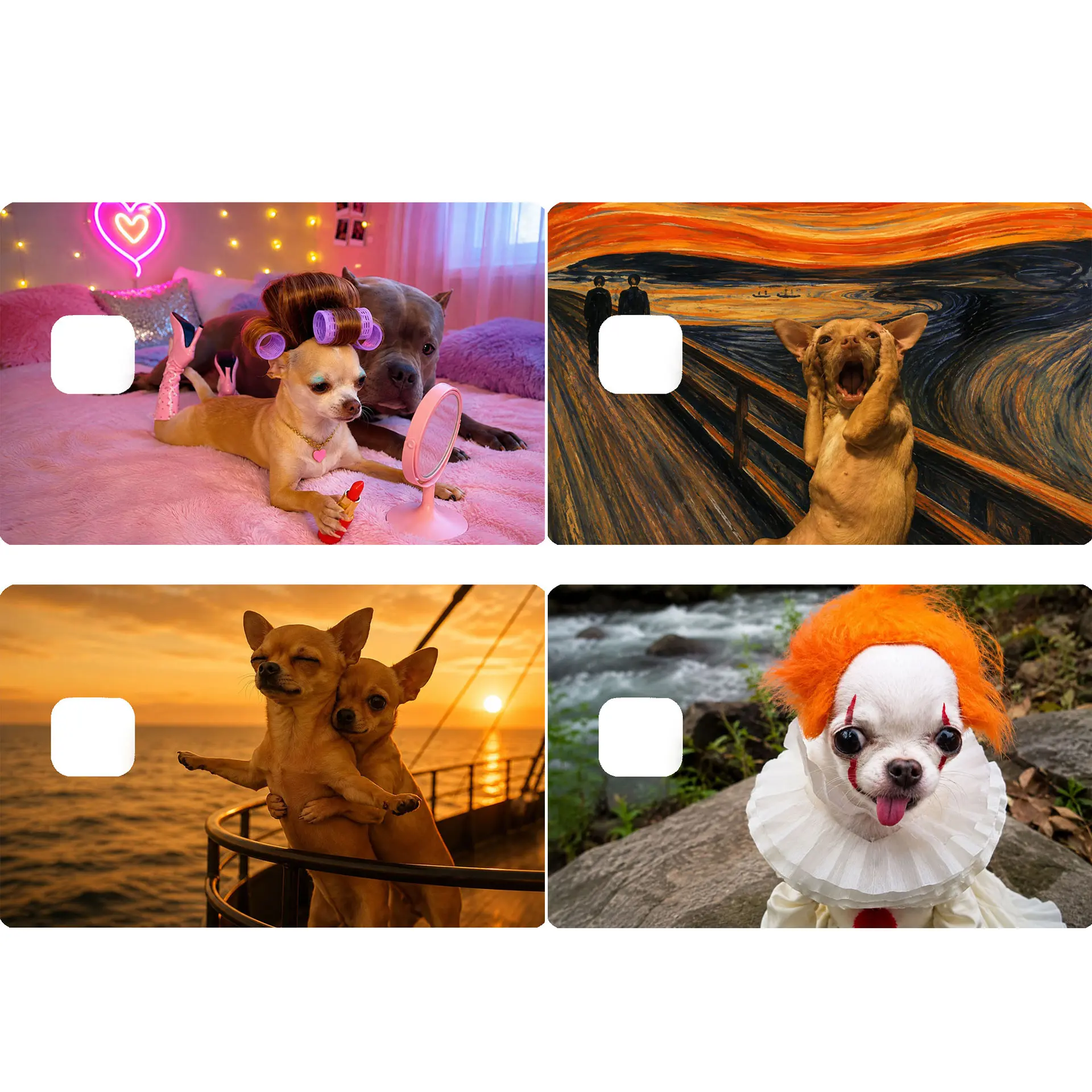 Funny Chihuahua Credit Card Skin, Cute Dog Credit Card Sticker, Waterproof Vinyl Decal, Wallet & Card Cover, Gift for Dog Lovers