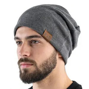 Men's & Women's Slouchy Beanie - Warm Fleece Lined Winter Hat - Soft Waffle Knit Baggy Skull Cap for Big Heads