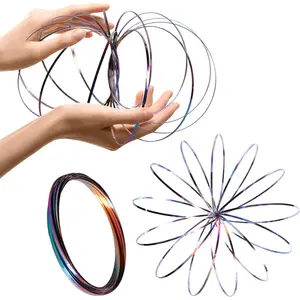 Magic Flow Ring Kinetic Spring Toy - 304 Stainless Steel Arm Spinner Fidget Toy for Stress & Anxiety Relief, Sensory Gift for Teens Adults (1 Colorful)