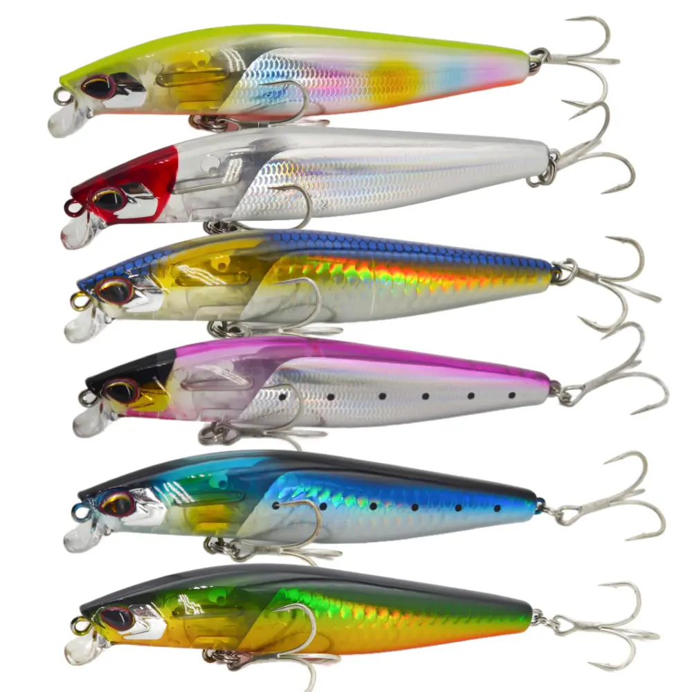 14g Topwater Floating Minnow Fishing Lure - Flash Reflective Hard Bait, Long Casting, Durable Treble Hooks, Realistic Action for Bass Fishing, Freshwater Tackle, Saltwater Use