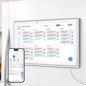 15.6 Inch Digital Smart Calendar with FREE APP for Fridge & Wall Touch Screen, Magnetic Refrigerator Mount, Electronic Planner for Office Desk, Gift for Parents & Kids, White