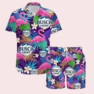 Busch Light Flamingo Tropical Hawaiian Shirt, Busch Light Summer Shorts, Beer Club Aloha Unisex, Menswear Top, Gifts Casual Day