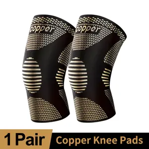 1 Pair Copper Knee Pads - Ultimate Shock-Absorbing Protective Gear For Men & Women, Providing Superior Knee Support And Stability For High-Intensity Sports Like Yoga, Weightlifting, Football, Basketball, And More