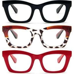 valentines gifts Oprah Style Reading Glasses for Women, Blue Light Blocking Stylish Oversized Computer Readers Spring Hinge