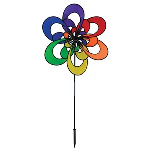In the Breeze Windee Wheelz Spinners Colorful Unique Outdoor Décor for Yards Gardens Patios Weather Resistant Polyester Fabric, Mylar or Iridescent PVC Mesmerizing Effect