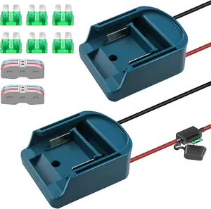 TPDL 2 Pack Power Wheel Adapter for Makita 18V Battery BL1850B-1820B with 14AWG Wire & 30Amp Fuse for DIY RC Toys & Robotics