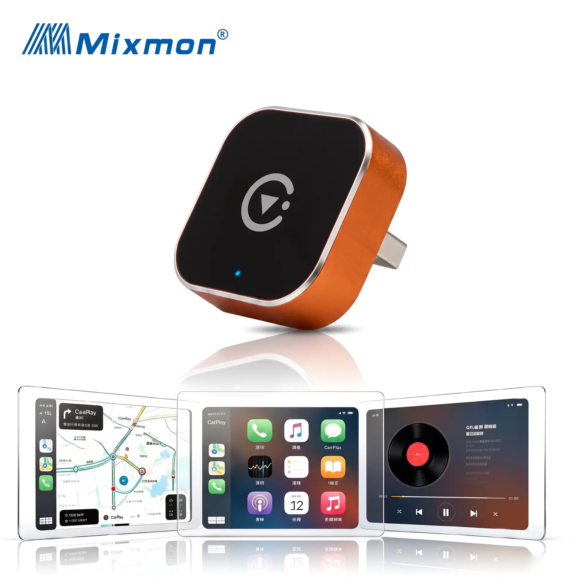 Mixmon 2027 Wireless CarPlay & Android Auto Adapter – Converts Factory Wired CarPlay/Android Auto to Wireless, Plug & Play USB Dongle, for Vehicles with Built-In Wired CarPlay or Android Auto Only