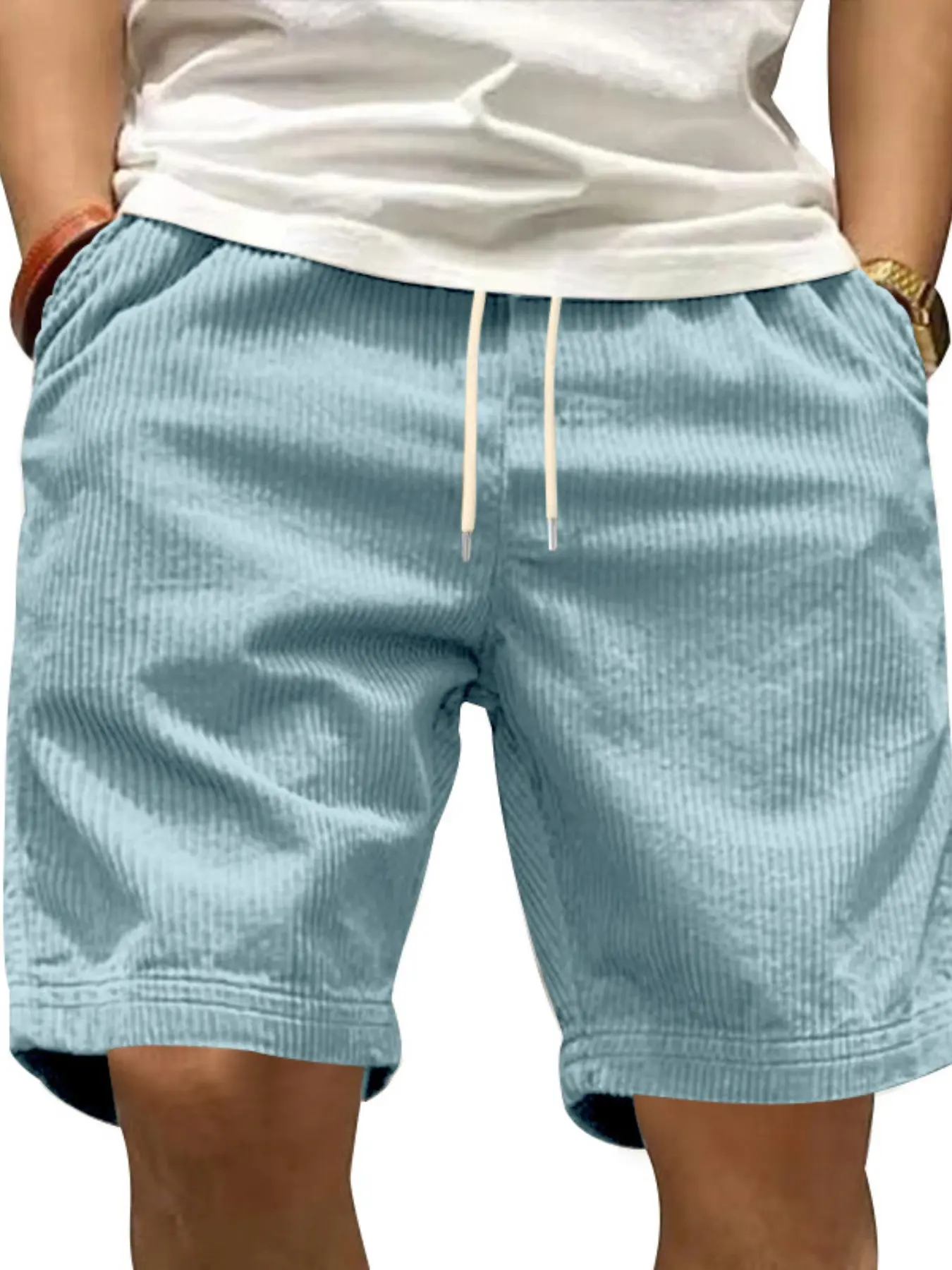 Men's Fashion American Style cargo shorts, Summer Trendy Vintage Corduroy, Loose-Fit Sporty Casual Pants