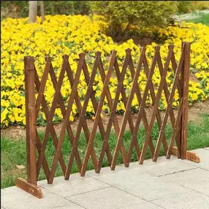 Multi-Functional Pressure-Treated Wood Fence, Adjustable Divider for Balcony, Garden, Restaurant, Supports Climbing Plants, Durable Mesh Design