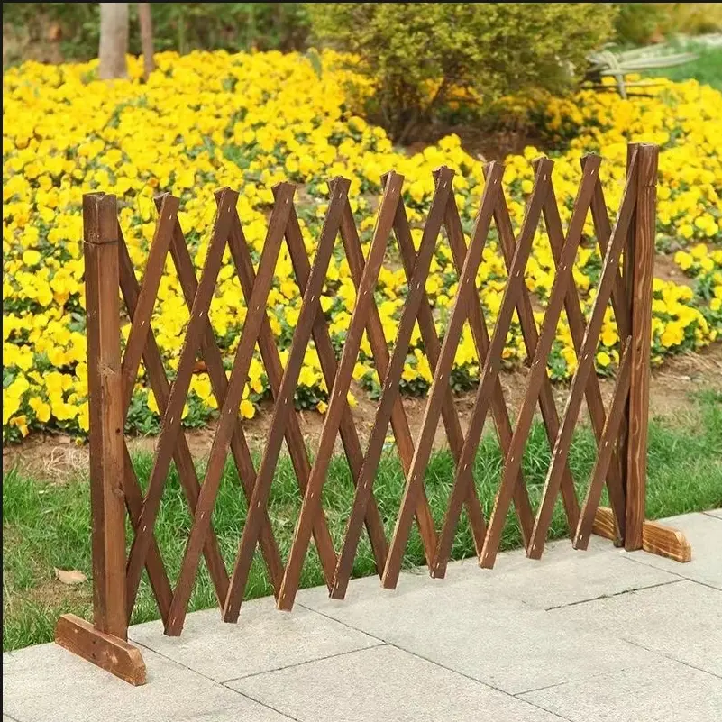 Multi-Functional Pressure-Treated Wooden Fence, Adjustable Divider for Balcony, Garden, Yard, Restaurant, Supports Climbing Plants, Durable Mesh Design