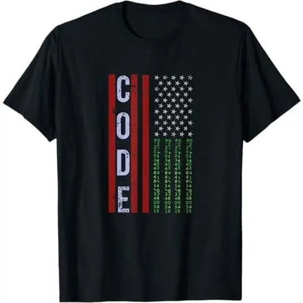 Software Developer For Coder And Hacker With USA Flag T-Shirt