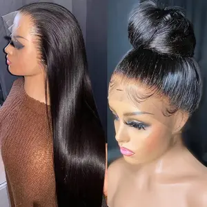 [28In Only For $88]13x4 Bone Straight 100% Human Hair Wigs 13x6 Hd Lace Frontal Wig Human Hair Straight transparent Lace Human Hair Wig For Black Women 180% Pre Plucked Hairline Natural Black
