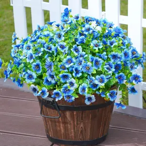 Value Pack:12 Pcs Artificial Outdoor Plants Fake Shrubs - UV Resistant No Fade Faux Greenery for Garden & Window Box