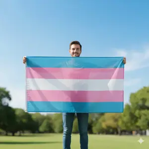 Transgender Pride 3’ x 5’ Nylon Flag – Large LGBTQ+ Flag with Pink, Blue & White Stripes for Outdoor Events, Parades, Rallies & Home Display