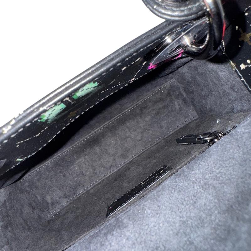 Pre-owned DIOR leather Mini Bags Black Mini Lady Pixel Zodiac Handbag