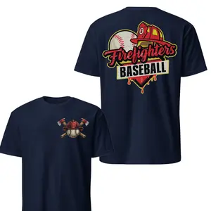 Firefighters Baseball Brotherhood T-Shirt, Vintage Sports Graphic Tee, Soft Cotton Blend Shirt, First Responder Pride Apparel for Men & Women, Fire Department Gift