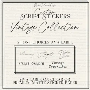CUSTOM Script Sticker Sheets - Vintage Collection