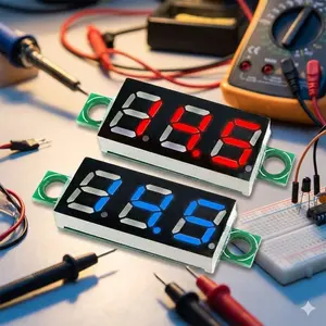 Portable Digital Voltage Tester: 0.28" LED Display for DC 2.5-30V. Essential Multimeter for Car Battery, Electrical DIY, Home & Auto Repair. Professional Electrician Tools, Accurate Measurement Device.