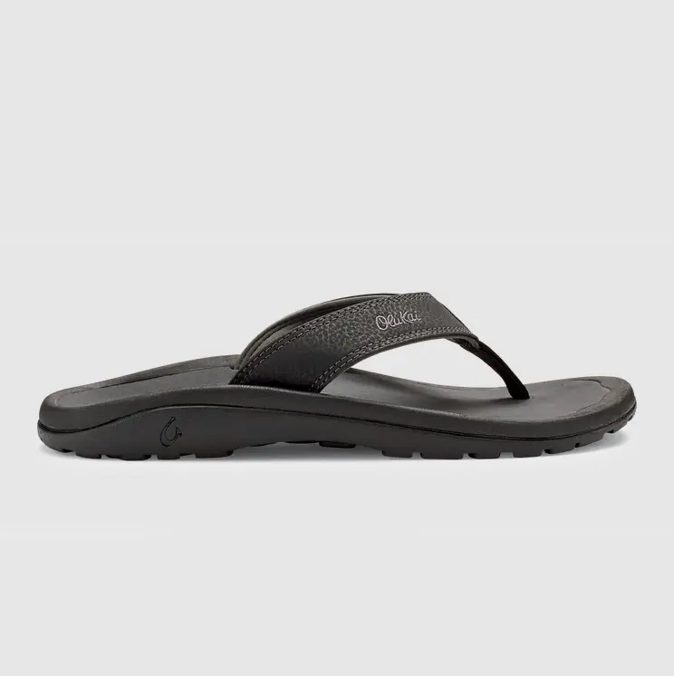 OluKai 'Ohana Men's Flip-Flops, Water-Friendly Orthopedic Comfort Sandals with Contoured Footbed, Arch Support, Durable Non-Marking Rubber Sole, Outdoor Beach Sandals for Boating, Vacation, Walking and Casual Summer Wear
