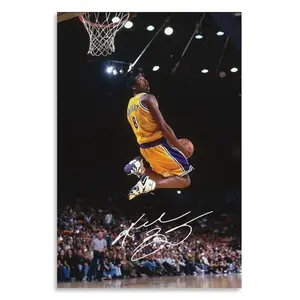 Sale off up to 50%] [No frame, Free Ship] Kobe Bryant Dunk Poster Canvas Wall Art Posters for room aesthetic For Boys Bedroom Decoration