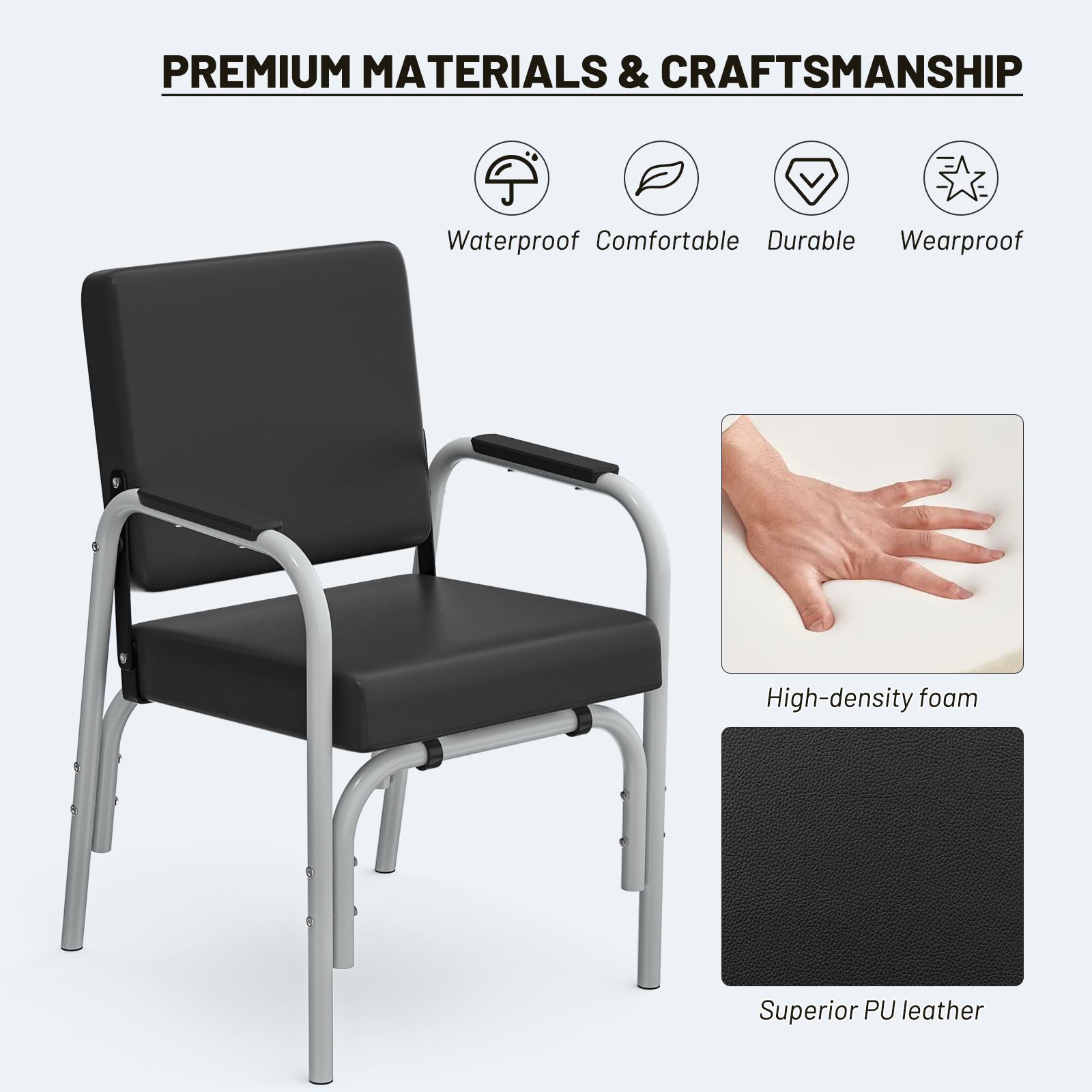 Reclining Shampoo Chair Portable Salon Chair Shampoo Bowl Adjustable Barber Chair Barbershop Reclining Chairs Heavy Duty Chrome Arms Extra Thick Seat Backrest Client Comfort