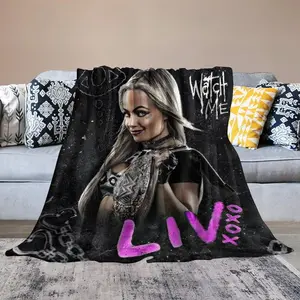 Liv Morgan Blanket | Soft Comfortable Flannel Shawl - Perfect for Bedroom Sofa Travel Office Holiday Gift