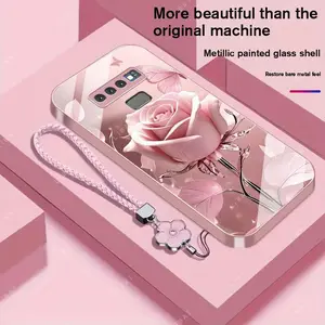 Suitable for [Galaxy Note9] high-end phone case，a beautiful four-leaf clover lanyard is included,exquisite and high-end design,a variety of colors are available for you to choose from YM99