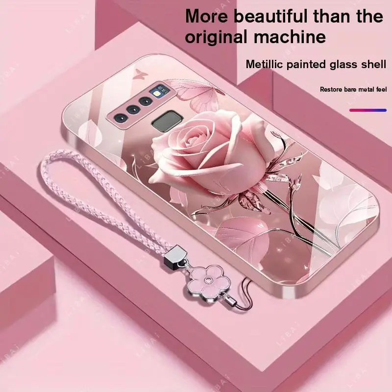 Suitable for [Galaxy Note9] high-end phone case，a beautiful four-leaf clover lanyard is included,exquisite and high-end design,a variety of colors are available for you to choose from YM99
