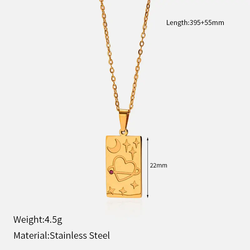 Heart-shaped Moon Pattern Necklace