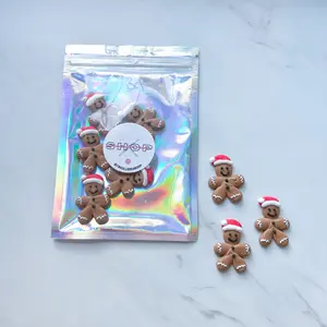GINGERBREAD MAN WITH SANTA HAT EDIBLE DECORATIONS