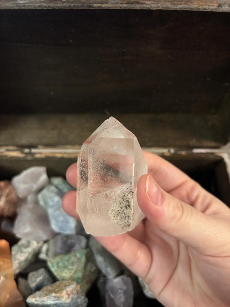 Item: Clear Quartz Point and 2 Arrowheads