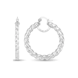 Sister Love French Roll Hoop Earrings - Medium