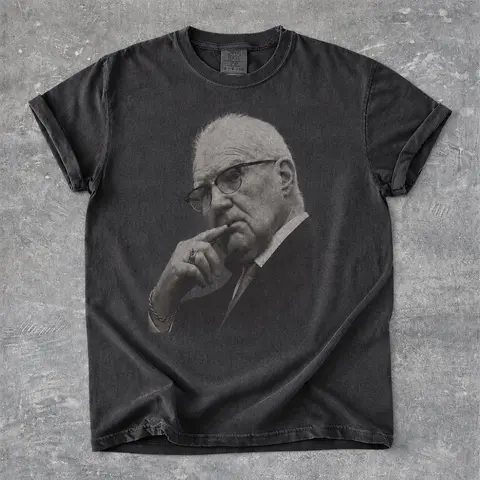 Kevin Reddington Black and White Portrait T-Shirt  Vintage Elderly Man Photo Tee