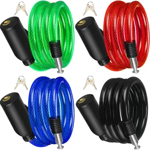 10 count  Locks Bulk, Each Anti   Lock  with 2 , 3.4 FT Long   Lock for Protecting , Electric Scooter, , Scooter, Fence, Toolbox, 4 Colors
