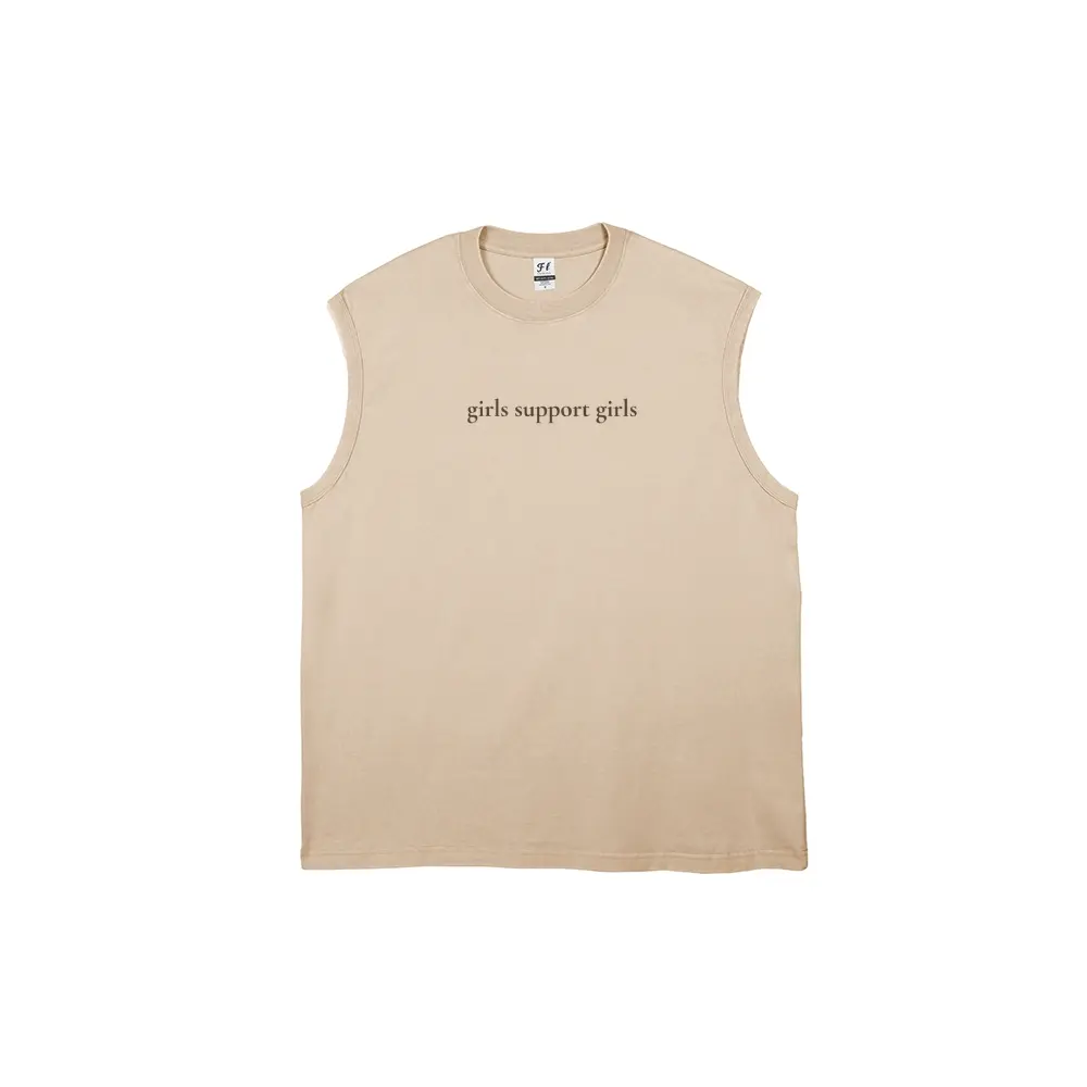 Girls Support Girls Men's vintage washed pure cotton vest