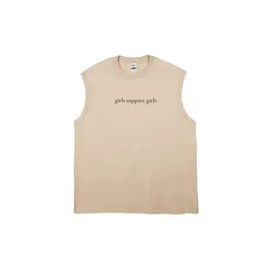 Girls Support Girls Men's vintage washed pure cotton vest