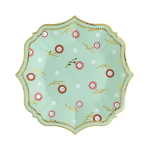 Shisha Floral Embroidery Dessert Plates