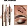 Long-lasting waterproof eye shadow stick, shimmer pearl crayon eye brightening stick,one-step lazy eye makeup Eyeshadow Cosmetic