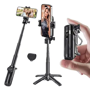 3 in 1 selfie stick, mobile phone camera stand with wireless remote control, telescopic tripod, suitable for travel, live broadcast, vlog recording