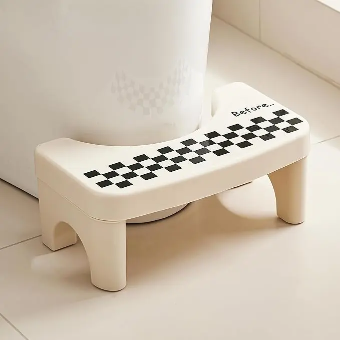 6.7 in Modern Detachable Plastic Toilet Footstool, Lightweight Portable Bathroom Gadget with Non-Slip Surface for Natural Posture & Effortless Squatting Comfort, Detachable Toilet Stool