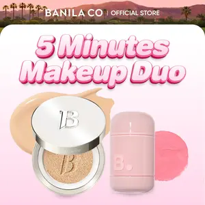 [NEW] BANILA CO 5 Minutes Makeup Duo | Covericious Ultimate Cover Cushion & Romantic Blush Lip & Cheek | Long-Wear Full Coverage Cushion Foundation + Multi-Use Lip, Cheek & Eye Color Stick